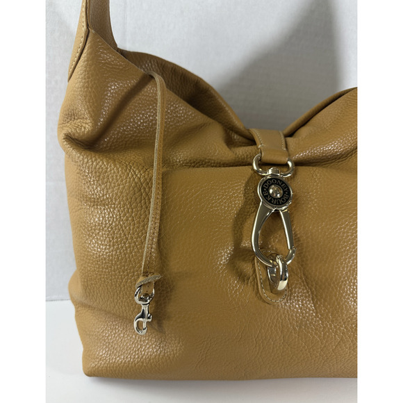 Dooney & Bourke Samba Logo Lock Sac with Keyring Hobo Shoulder Bag Toffee Purse - Picture 2 of 16